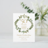 結婚50周年記念Save the Date ガーランド ポストカード (スタンド正面)