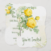 結婚50周年 アスターズガーデン 花 招待状 (正面/裏面)