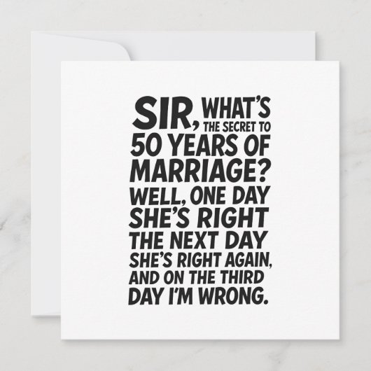 結婚50年を維持する秘訣とは? カード (正面)