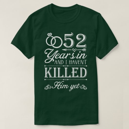 結婚52年妻52おもしろい周年C Tシャツ (デザイン正面)
