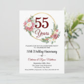 結婚55周年記念サプライズパーティ フラワー 招待状 (スタンド正面)