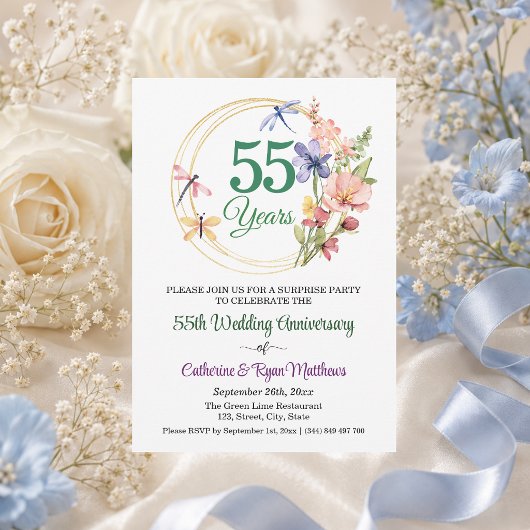 結婚55周年記念フラワーサプライズパーティー 招待状