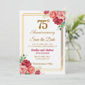 結婚55周年記念 ゴールドフレーム フラワー セーブザデート (スタンド正面)
