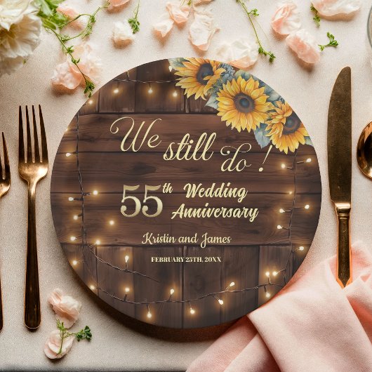 結婚55周年記念 ストリングライト ペーパープレート