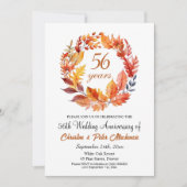 結婚56周年記念 秋の花輪 招待状 (正面)