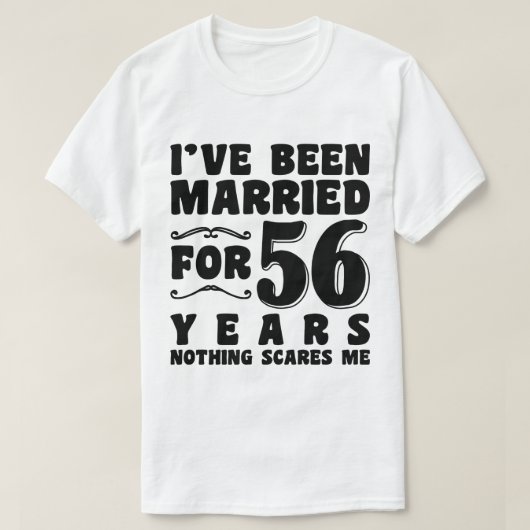 結婚56年目の夫婦のユーモア Tシャツ (デザイン正面)