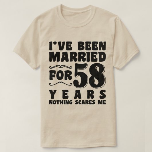 結婚58年 夫婦 楽しい Tシャツ (デザイン正面)