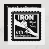 結婚6周年 伝統的な贈り物 鉄 招待状 (正面/裏面)