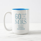 結婚60周年おめでとう Mrs Right Fun ツートーンマグカップ (左)