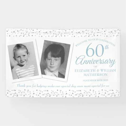 結婚60周年お子様の写真ウェルカムボード 横断幕 (横)