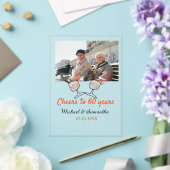 結婚60周年記念のお祝いにオレンジ色 アクリル招待状 (インサイチュ (ウェディング))