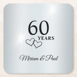 結婚60周年記念の名入れペーパーコースター スクエアペーパーコースター