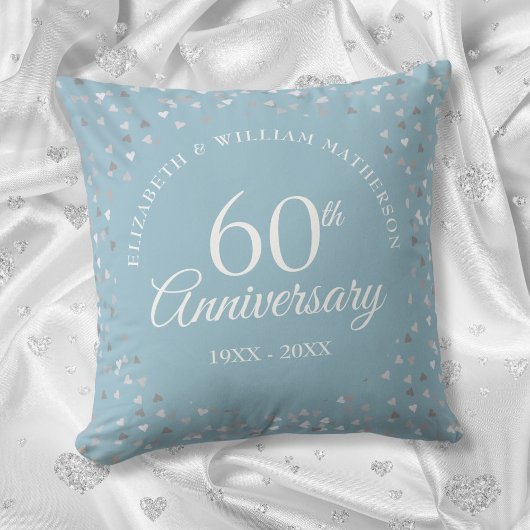 結婚60周年記念の愛のハートのコンフェティ クッション