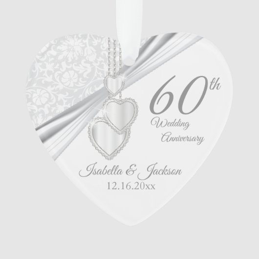結婚60周年記念の記念品デザイン オーナメント (正面)