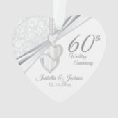 結婚60周年記念の記念品デザイン オーナメント (裏面)