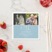 結婚60周年記念の2枚の写真入りギフト スタンダードカクテルナプキン (インサイチュ)