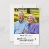 結婚60周年記念のSave the Date 写真 ノートカード (正面)