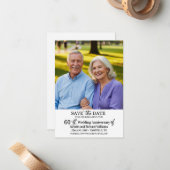 結婚60周年記念のSave the Date 写真 ノートカード (正面/裏面インサイチュ)