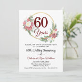 結婚60周年記念サプライズパーティー フローラル 招待状 (スタンド正面)