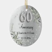 結婚60周年記念シルバーグリーンとダイヤモンド セラミックオーナメント (右)