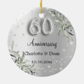 結婚60周年記念シルバーグリーンとダイヤモンド セラミックオーナメント (裏面)