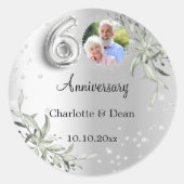 結婚60周年記念シルバー写真ダイヤモンド ラウンドシール (正面)