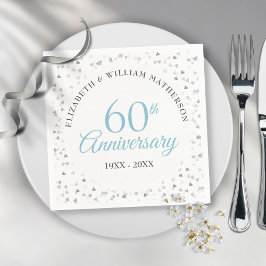結婚60周年記念スクリプトハートの紙吹雪 スタンダードカクテルナプキン