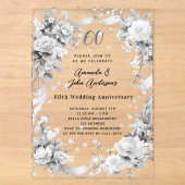 結婚60周年記念ダイヤモンドフラワー クリア アクリル招待状 (正面)