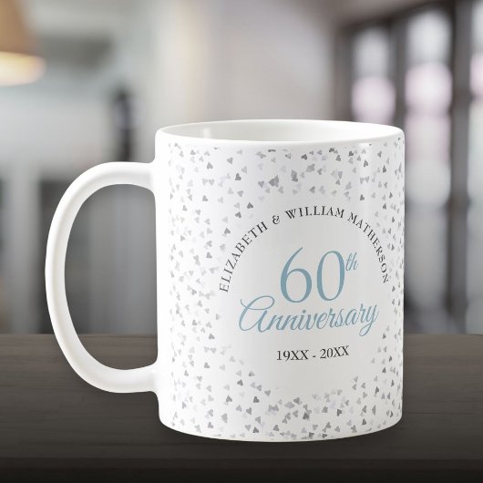 結婚60周年記念ハートの紙吹雪 コーヒーマグカップ