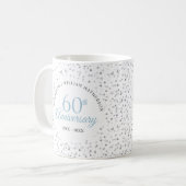 結婚60周年記念ハートの紙吹雪 コーヒーマグカップ (正面左)