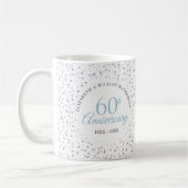 結婚60周年記念ハートの紙吹雪 コーヒーマグカップ (左)
