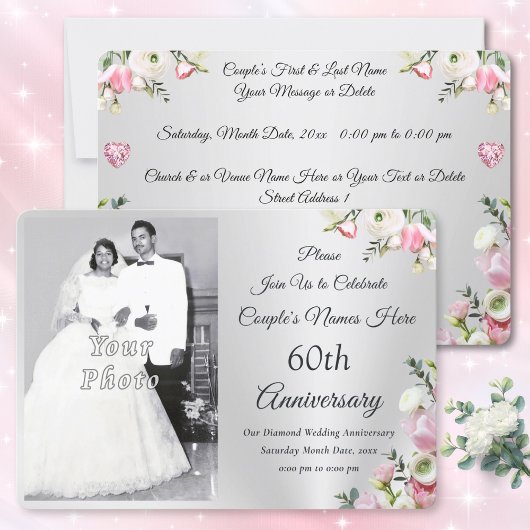結婚60周年記念パーティーのオーダーメイド招待状 招待状