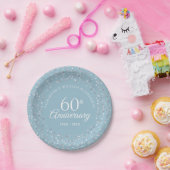 結婚60周年記念ラブハートの紙吹雪 ペーパープレート (パーティー)