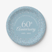 結婚60周年記念ラブハートの紙吹雪 ペーパープレート (正面)