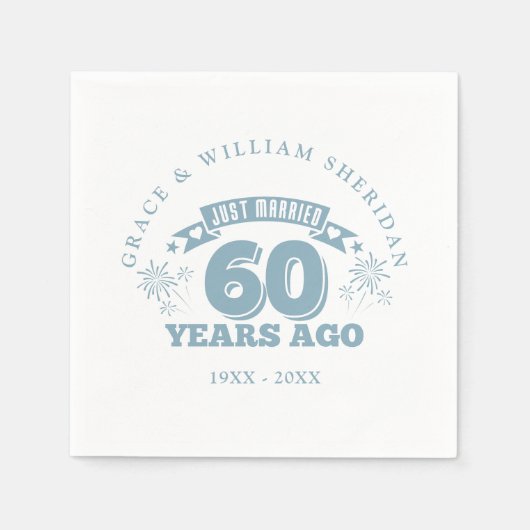 結婚60周年記念 スタンダードカクテルナプキン (正面)