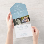 結婚60周年記念 + Then And Now 2 写真 オールインワン招待状 (貼ってはがせる)