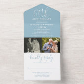 結婚60周年記念 + Then And Now 2 写真 オールインワン招待状 (内側)