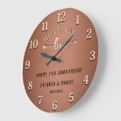 結婚7周年おめでとう 銅の結婚記念日 ラージ壁時計 (傾斜)