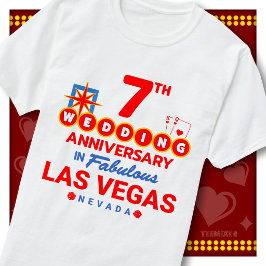 結婚7周年記念をラスベガスでお祝いするカップル Tシャツ