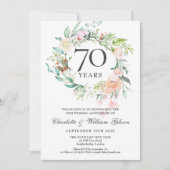 結婚70周年をお祝いするバラのフラワーガーランド 招待状 (正面)
