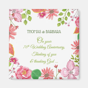 結婚70周年記念の花 マグネット