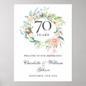 結婚70周年記念ウェルカムボード バラの花 ポスター (正面)