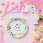 結婚70周年記念バラの花輪フラワー ペーパープレート (パーティー)