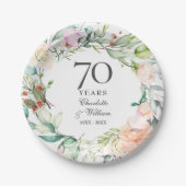 結婚70周年記念バラの花輪フラワー ペーパープレート (正面)