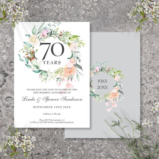 結婚70周年記念バラの花輪 セーブザデート