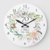 結婚70周年記念バラの花 ラージ壁時計 (正面)