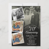 結婚70周年記念5枚フォトコラージュ 招待状 (正面)