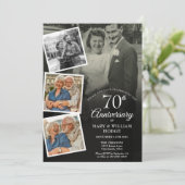 結婚70周年記念5枚フォトコラージュ 招待状 (スタンド正面)
