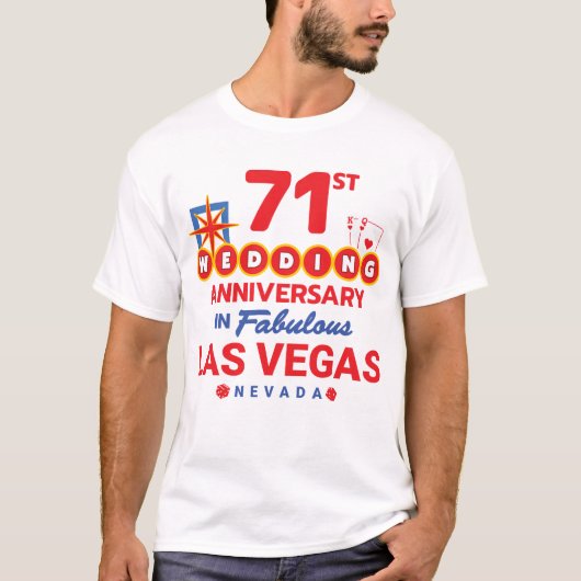 結婚71周年記念をラスベガスでお祝いするカップル Tシャツ (正面)