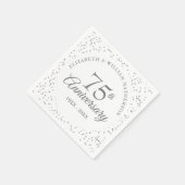 結婚75周年記念コンフェティ スタンダードカクテルナプキン (角)